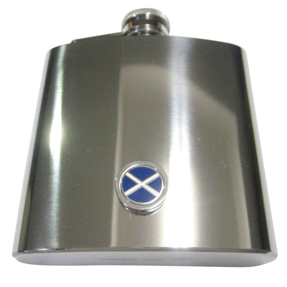 Bordered Round Scotland Flag 6oz Flask - image 1